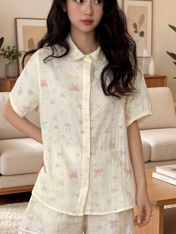 nouvelle-robe-de-nuit-en-pur-coton-pour-femme-2026-–-ensemble-trois-pieces-floral-a-nœuds-confortable-et-haut-de-gamme-avec-poches-pour-la-maison
