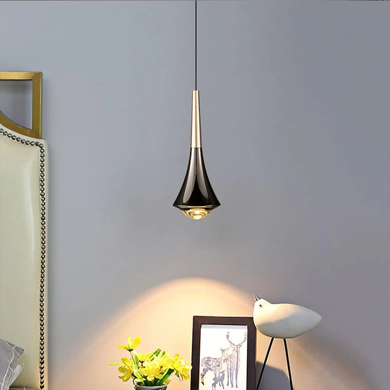 Modern LED Pendant Light Mirror teardrop shape chandelier Bedroom bar restaurant Bar Cafe Nordic simple Lighting Home Decor