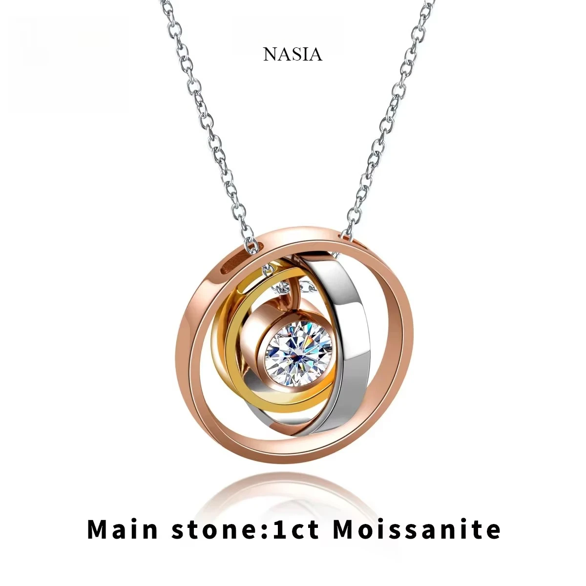 FCGJHW D Color Moissanite Three-layer Sterling Silver Ring Moissanite Necklace S925 Sterling Silver Valentine's Day Gift 2026