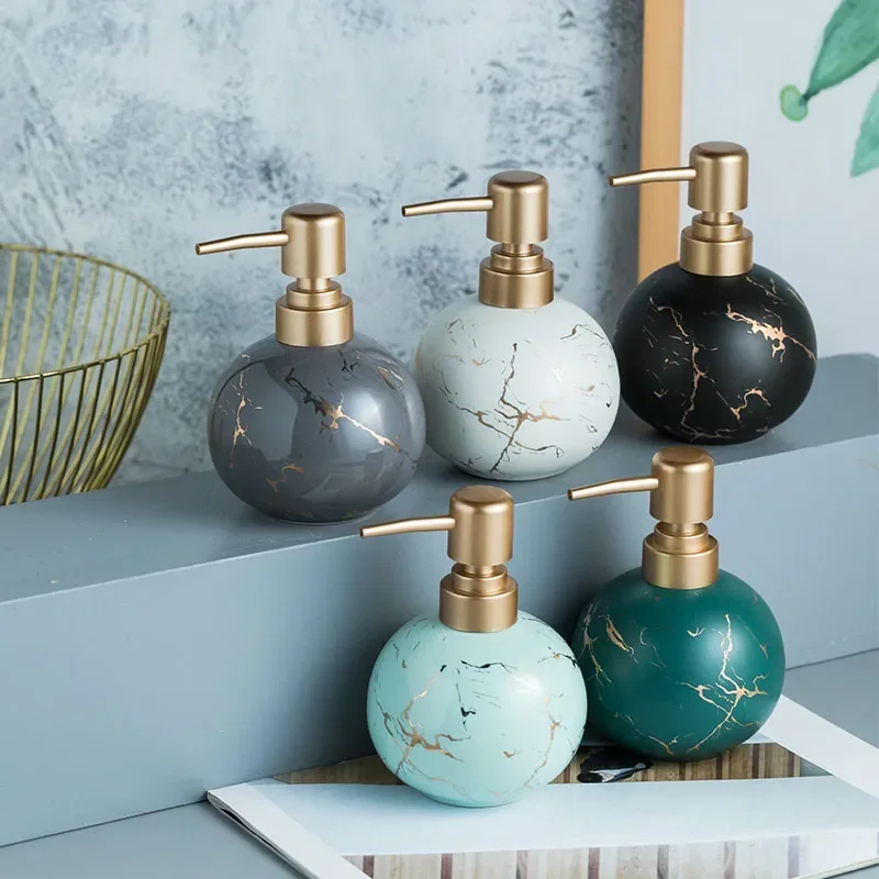 Spherical Marbling Lotion Bottle Ceramics Press The Bottle Soap Dispenser Hand Sanitizer Container Portable Soap Dispensers