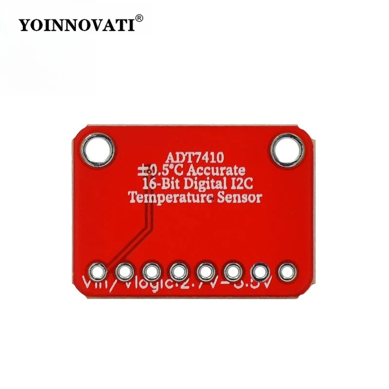 ADT7410 Industrial Temp Sensor Module - ±0.1°C Stability, EMI Shielding, I2C Breakout Board for PLC Thermal Monitoring