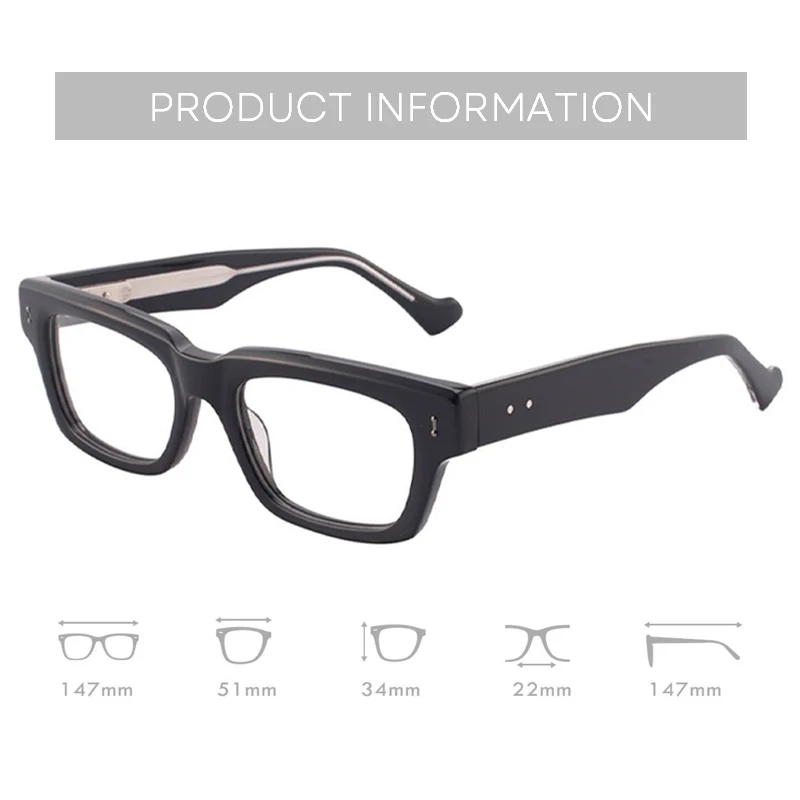BLUEMOKY Fashion Acetate Rectangle Prescription Glasses Progressive Eyeglasses for Unsiex Anti Blue Ray Photochromic
