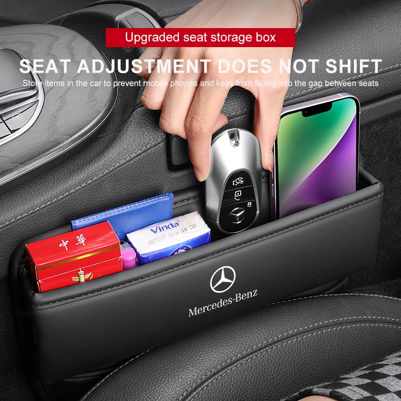 Car Seat Gap Storage Box For Mercedes Benz AMG GLC GLB GLE CLA W206 W204 W205 W212 W213 W169 W176 Interior Phone Key Storage