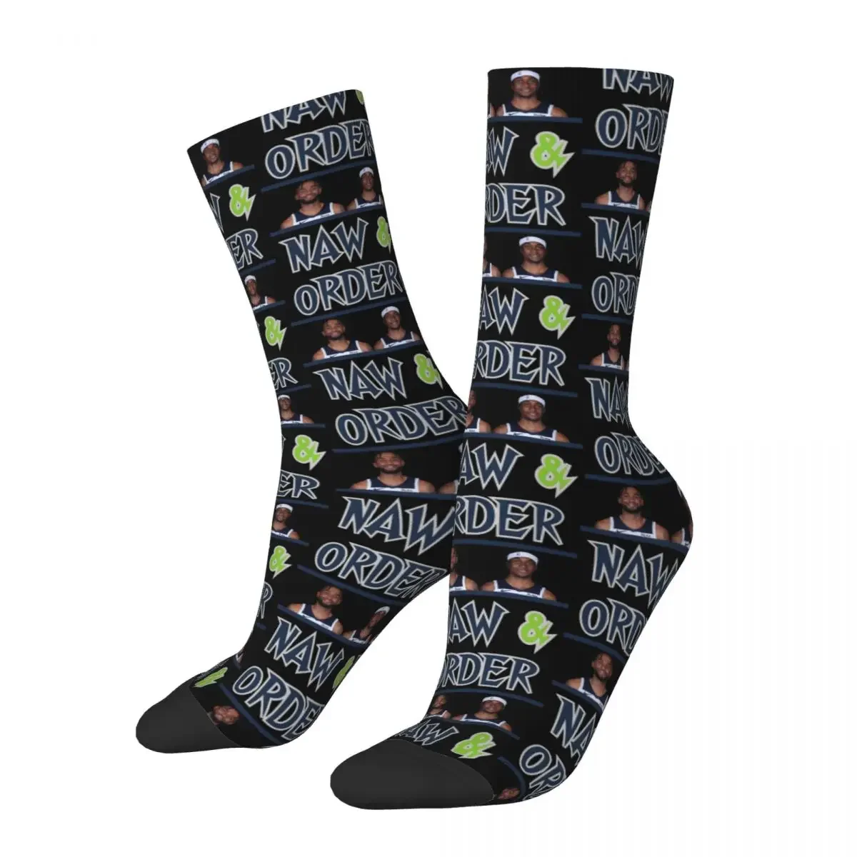 Crazy Men's compression Socks Unisex Anthony Edwards Street Style Seamless Printed Funny Novelty Happy Crew Sock Boys Gift