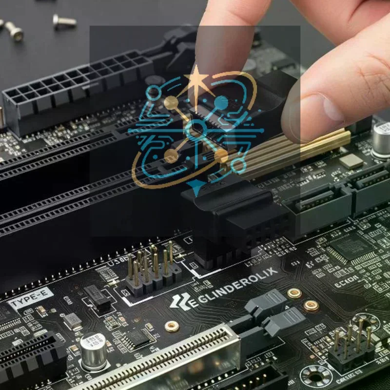 Motherboard USB 2.0 9-Pin to Type-E Adapter Front Type-C Port Expansion Female Header for Desktop PC DIY Upgrade