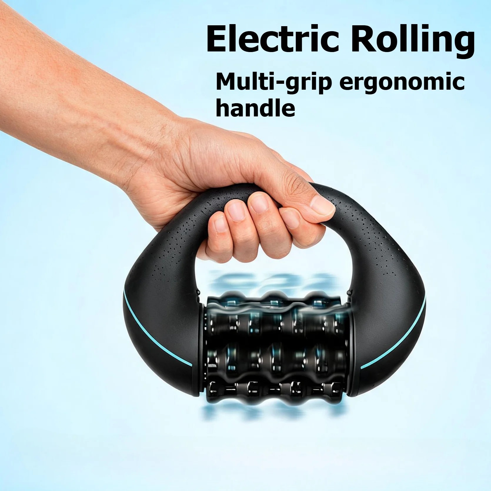 Electric Mini Rolling Massager Multi-grip Ergonomic Handle Whole Body Fatigue Relief Deep Tissue Rechargeable ，Powerful Speed