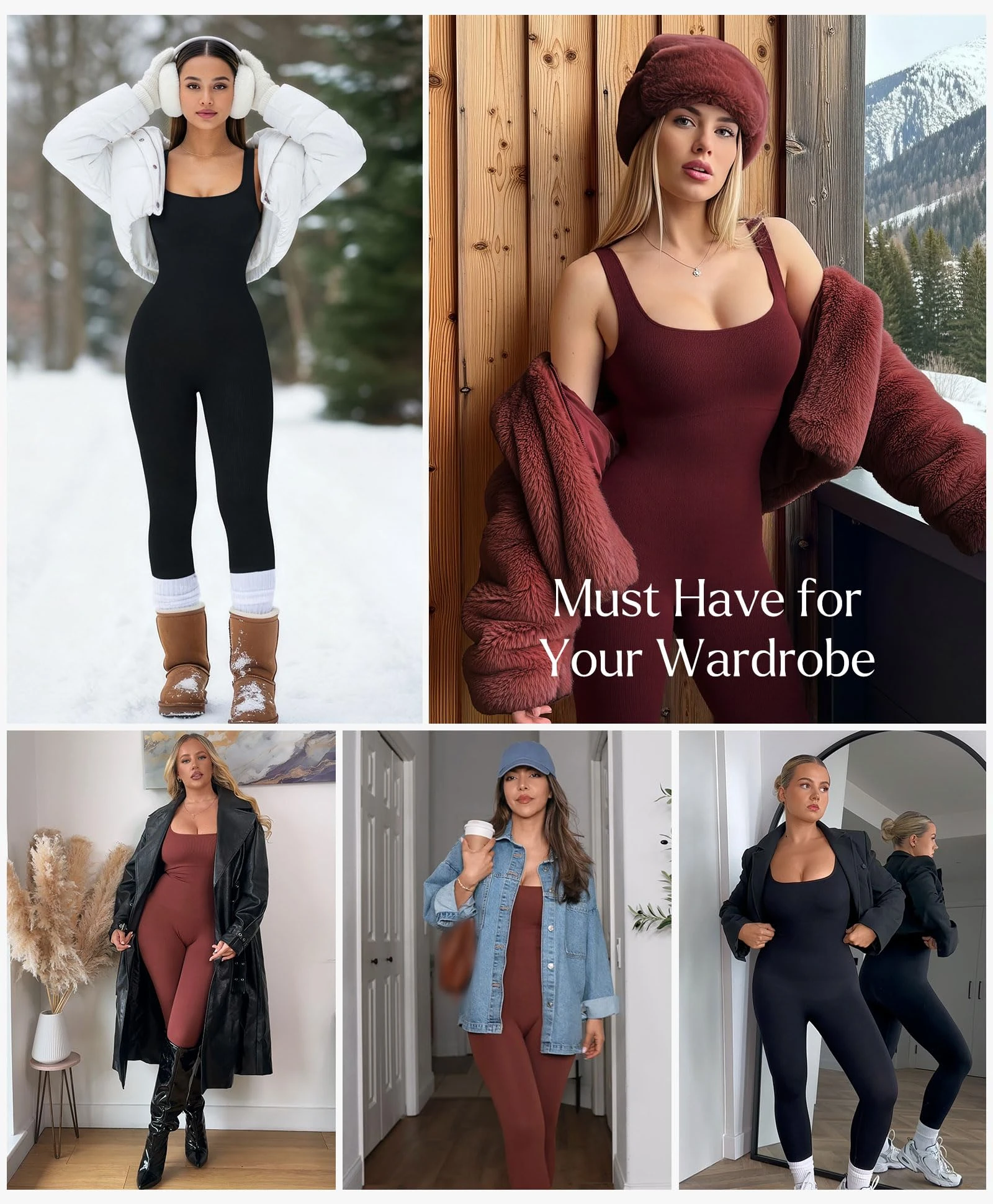 Adjustable Spaghetti Strap V-Neck Ribbed Shaping Jumpsuit Full-Length Slim Fit Bodysuit Breathable for Yoga Workout Gym Fitness Casual Wear