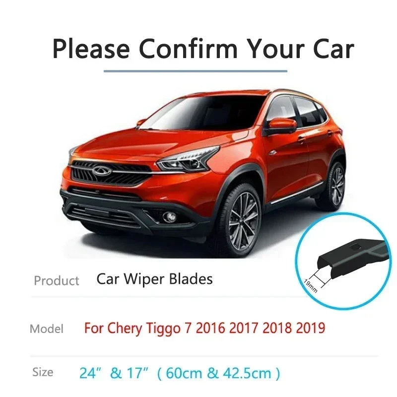 For Chery Tiggo 7 T15 Qoros Young DR F35 2016 2017 2018 2019 Car Front Wiper Blade Brushes Protective Window Auto Accessories
