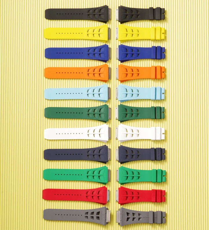 Pulseira de borracha fluorada estilo original para Richard Mille RM 30M/055/35-03 - à prova d'água