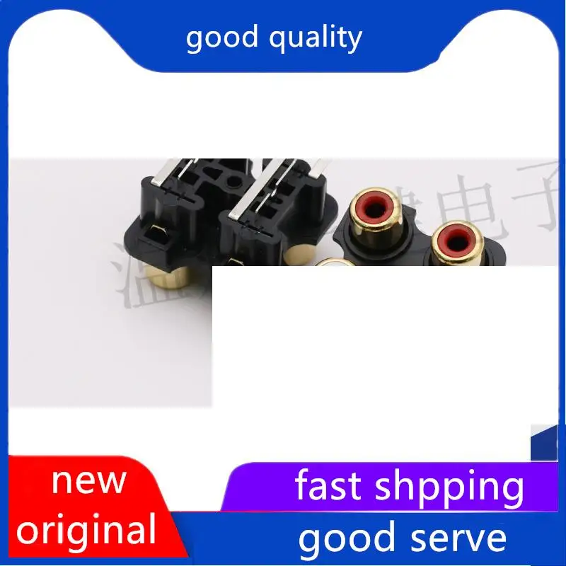 10pcs original new AV4-8.4-7J Lotus socket gold-plated 4-core connected white red video socket TV audio connection