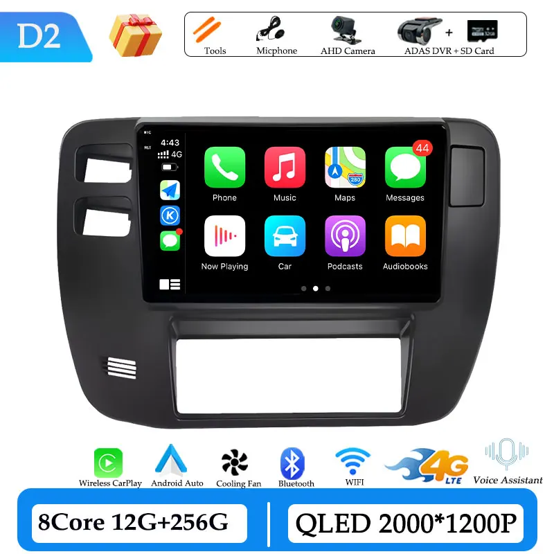 Draadloze CarPlay voor Nissan Patrol Y61 2002-2004 9 inch Android 15 GPS Navigatie Autoradio Video Multimedia Speler DSP Stereo