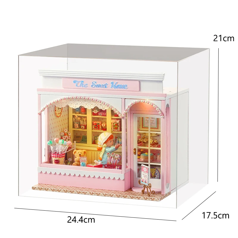 Mini Poppenhuis DIY Klein Huis 3D Puzzel Assemblage Gebouw Model Speelgoed Thuis Slaapkamer Decoratie Met Meubels LED Verlichting Geschenken