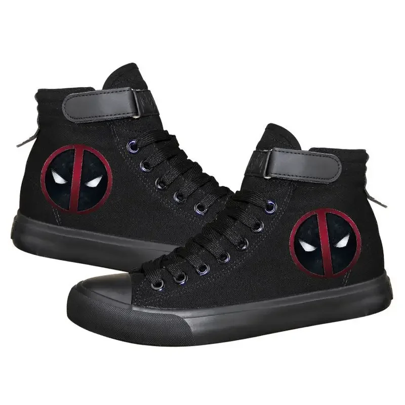 Marvel The Avengers Deadpool Peripheral Movie Spring and Autumn Creative High Top Canvas Casual All-match Flat Shoes Boys Gift