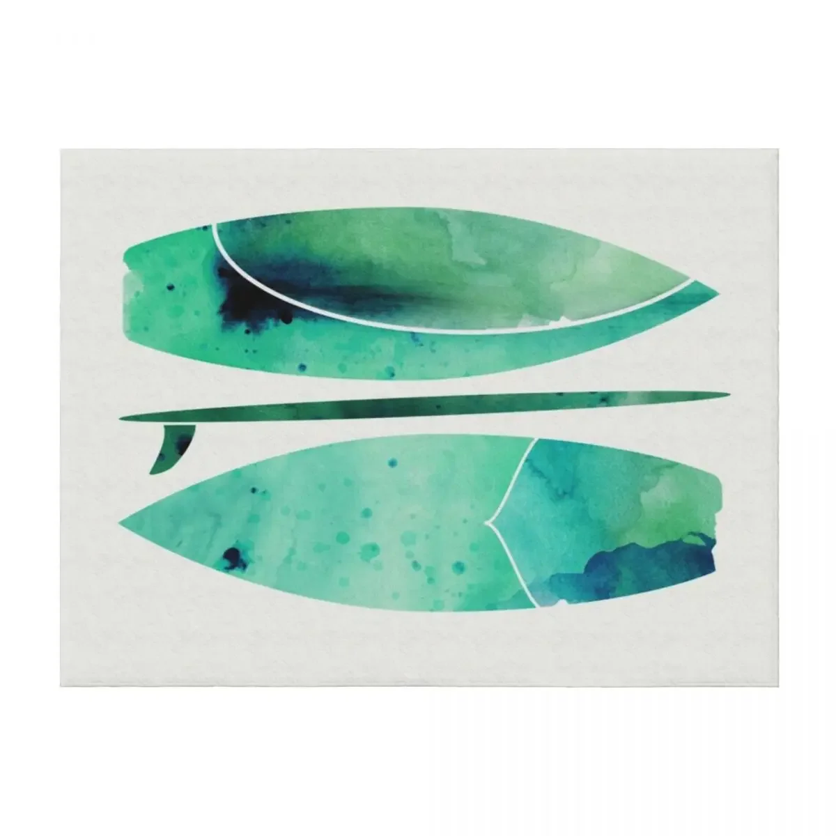

Watercolor Surfboard Painting Throw Blanket For Decorative Sofa Softest Soft Plush Plaid halloween Blankets