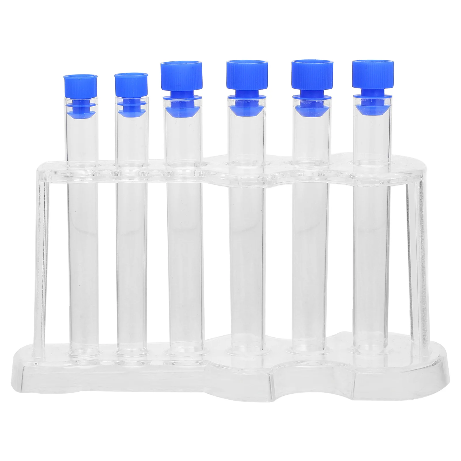 

6-Hole Test Tube Rack Clear Tubes Lab Accessory Set Material Sample Holder Bulk Storage Display Scientific Tools