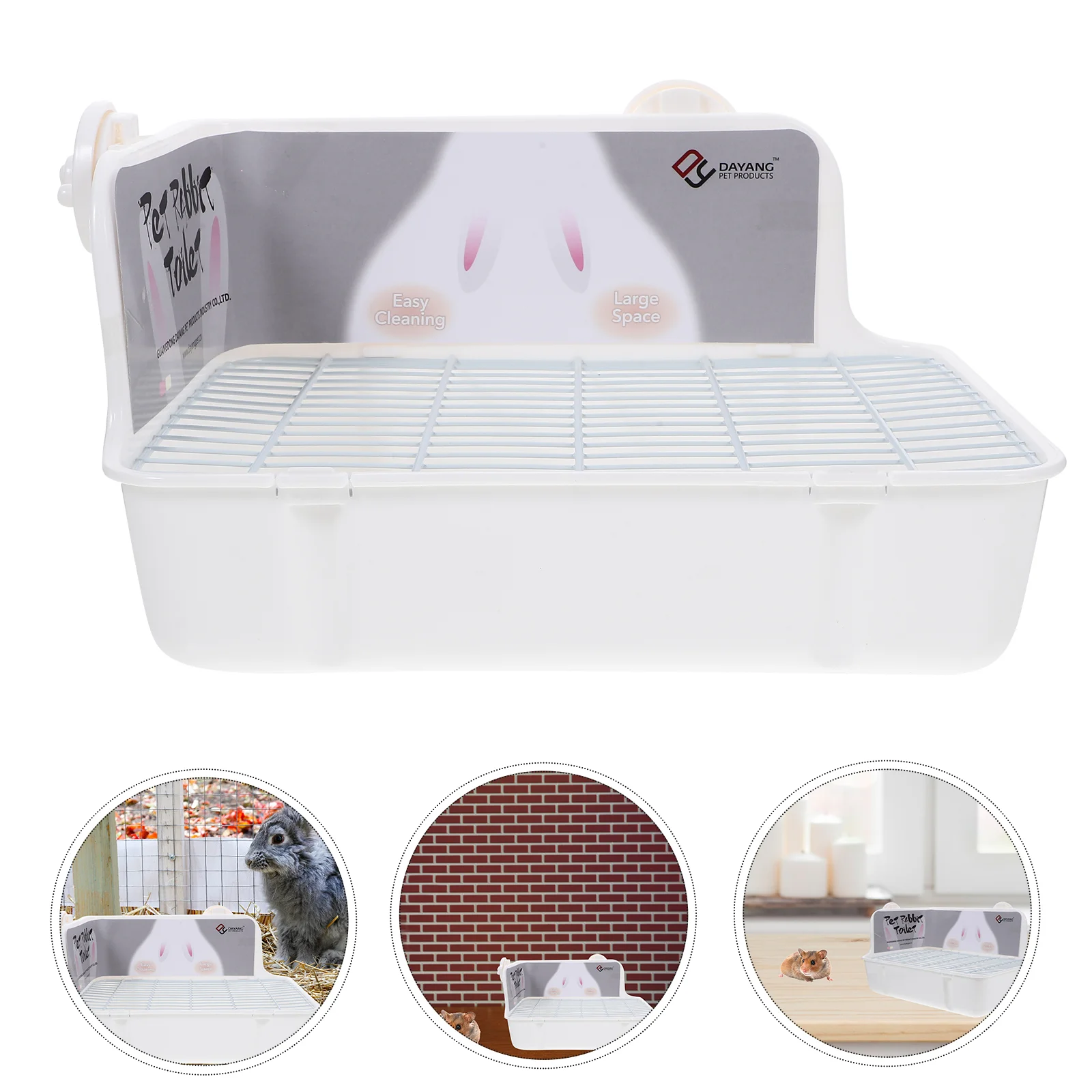 Potty Training for Rabbits Bunny Clean Equipment Rectangle Hamster Toilet Plastic Litter Pan Pet Urinal Lasting Box