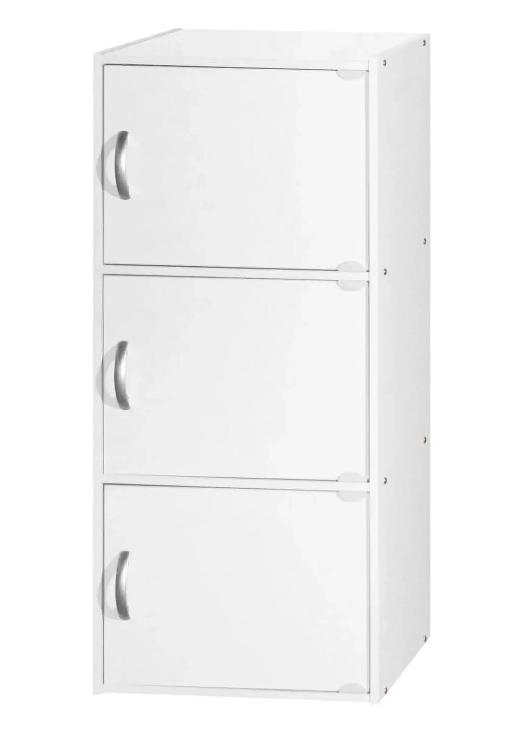 3-Shelf, 3-Door Multi-purpose Cabinet, White, home furniture , bathroom furniture