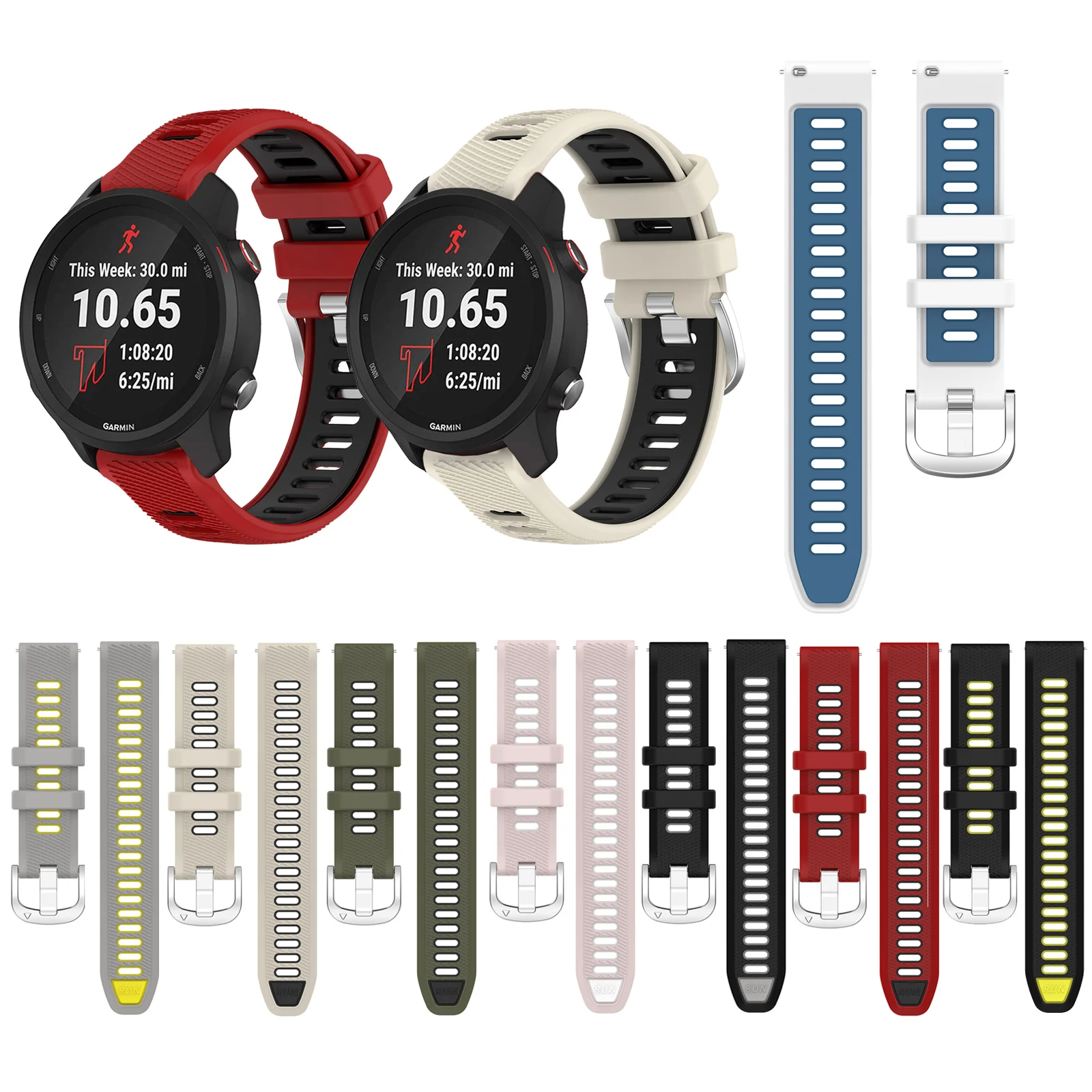 

Silicone Strap For Garmin forerunner 245 245M 645 645M Vivoactive 3 Music element RUN WristBand Sport Bracelet Watch Band