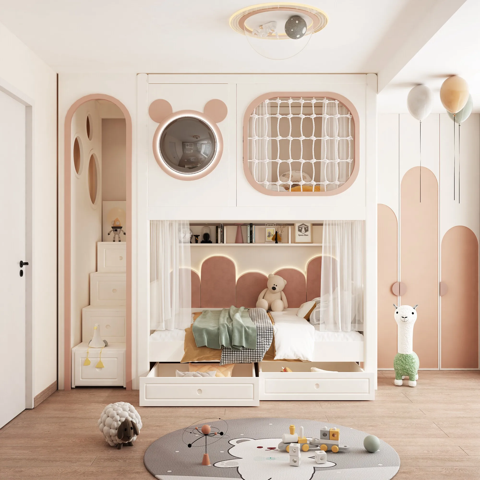 Customizable space capsule all solid wood children's bed size customization find customer service