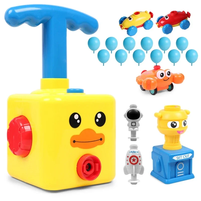 

Hot Toy Educational Science Power Balloon Car Montessori Toys Experiment Toy Inertial Launch Tower Cars Toys for Children Gift