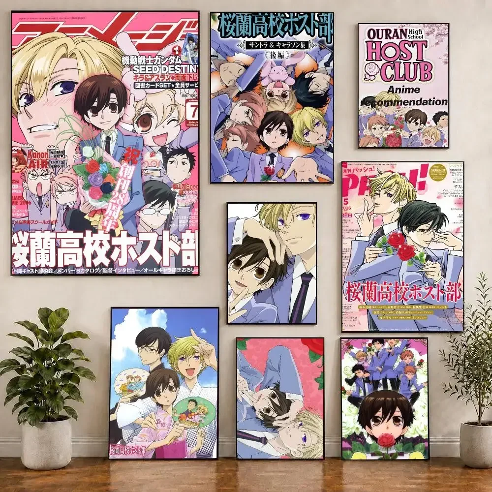 Cartoon O-Ouran H-High School Host Club Poster Decorative Wall Art Stickers Mural for Home Living Room Hallway Decor Gift