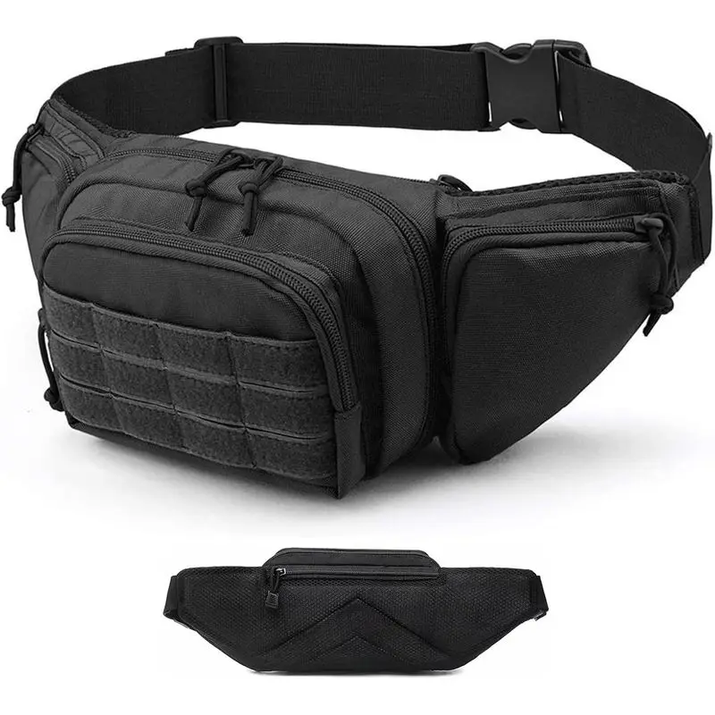 600D Oxford Multi-Pocket Waist Pack Adjustable Outdoor Utility Belt Bag for Hiking Fishing Cycling Camping Travel