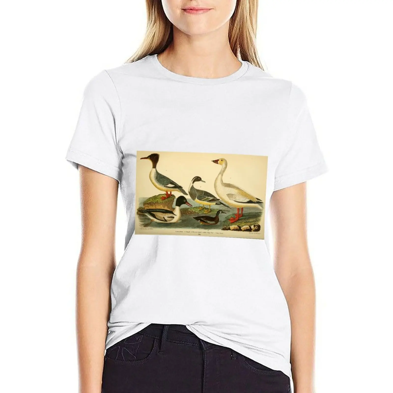 

Naturalist Ducks T-shirt anime clothes hippie clothes cropped t shirts for Women