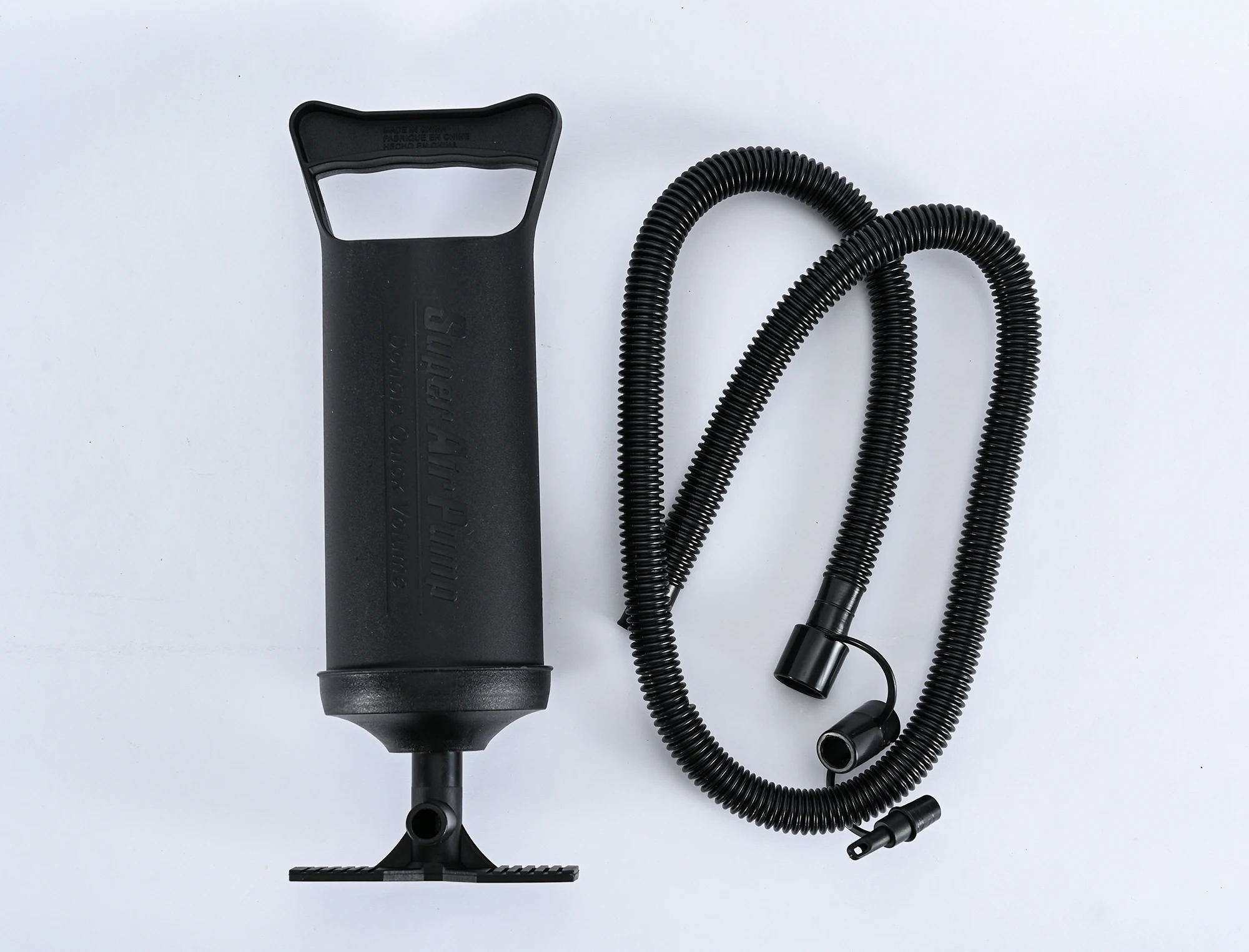 Bomba de neumático de mano de dos vías, cilindro de aire para barco inflable, piscina, círculo, fila flotante