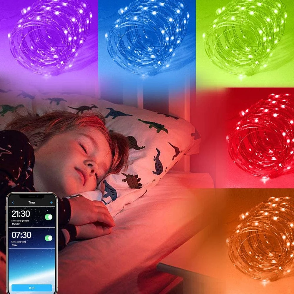 5/10/20m led bluetooth luz da corda árvore de natal decoração controle remoto usb casamento navidad guirlanda cortina lâmpada fadas casa