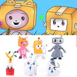 Figuras de acción de Lankyboxs para niños, juguetes de animales pegajosos, Foxy, Boxy, Rocky, Ghosty, Thicc, Shark, Milky, Canny, regalo, 6 piezas por juego