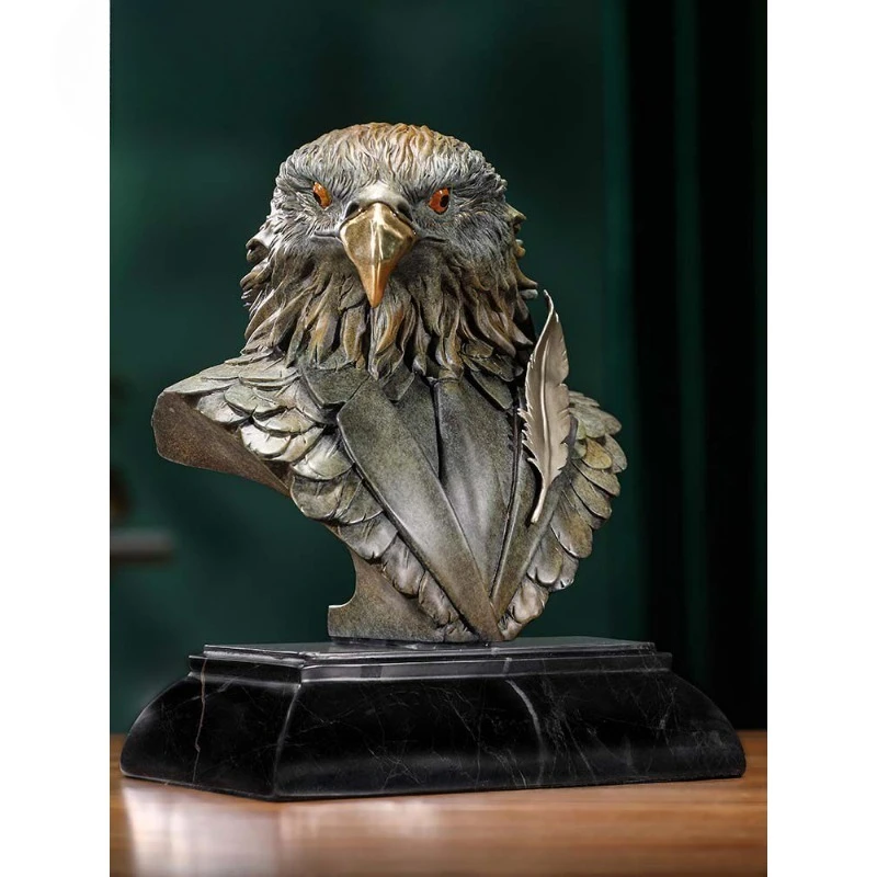 Brass Eagle Ornament Eagle Head Office Desktop Decoration Souvenir