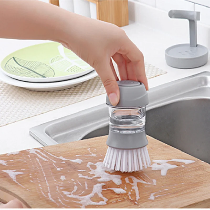 

Kitchen Brush Utensils Cleaner Press Type Non-stick Oil Automatic Decontamination Pot Artifact Hydraulic Dishwashing