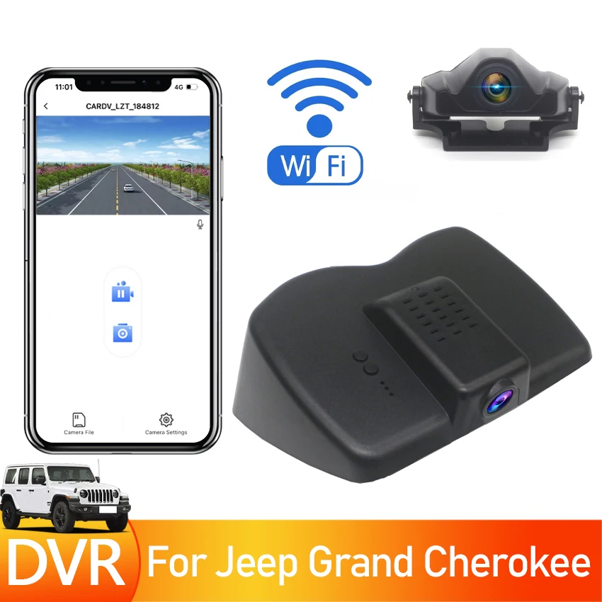 4K DashCam For Jeep Grand Cherokee WK2 2015 2016 2017 2018 Car DVR WIFI 2 Camera Dash Cam Video Recorder 24H Parking Monitoring