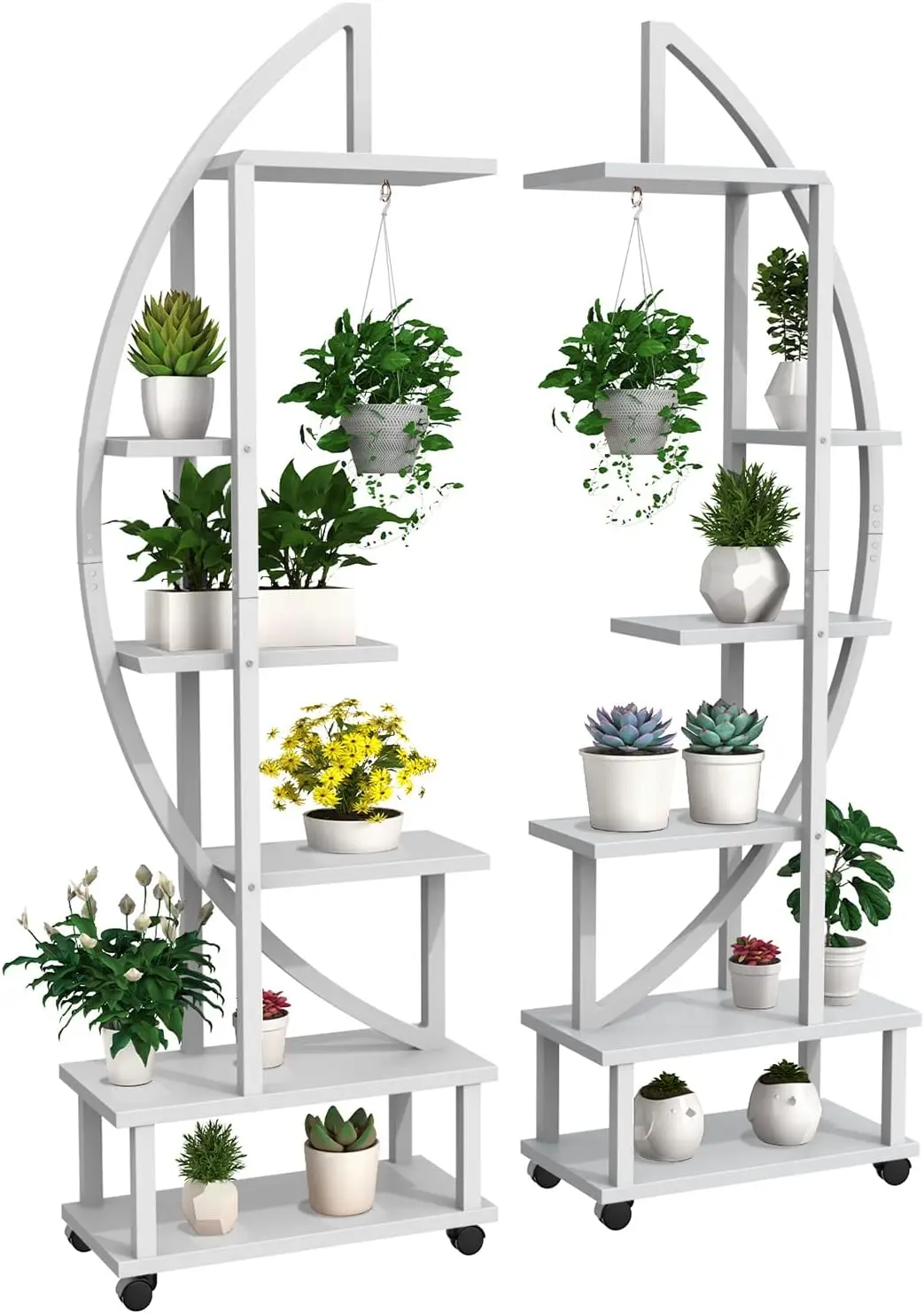 

2 Pcs 6 Tier Tall Metal Indoor Plant Stand with Detachable Plant Shelf Holder for Outdoor Plant Stands for Home Decor, Balcony,