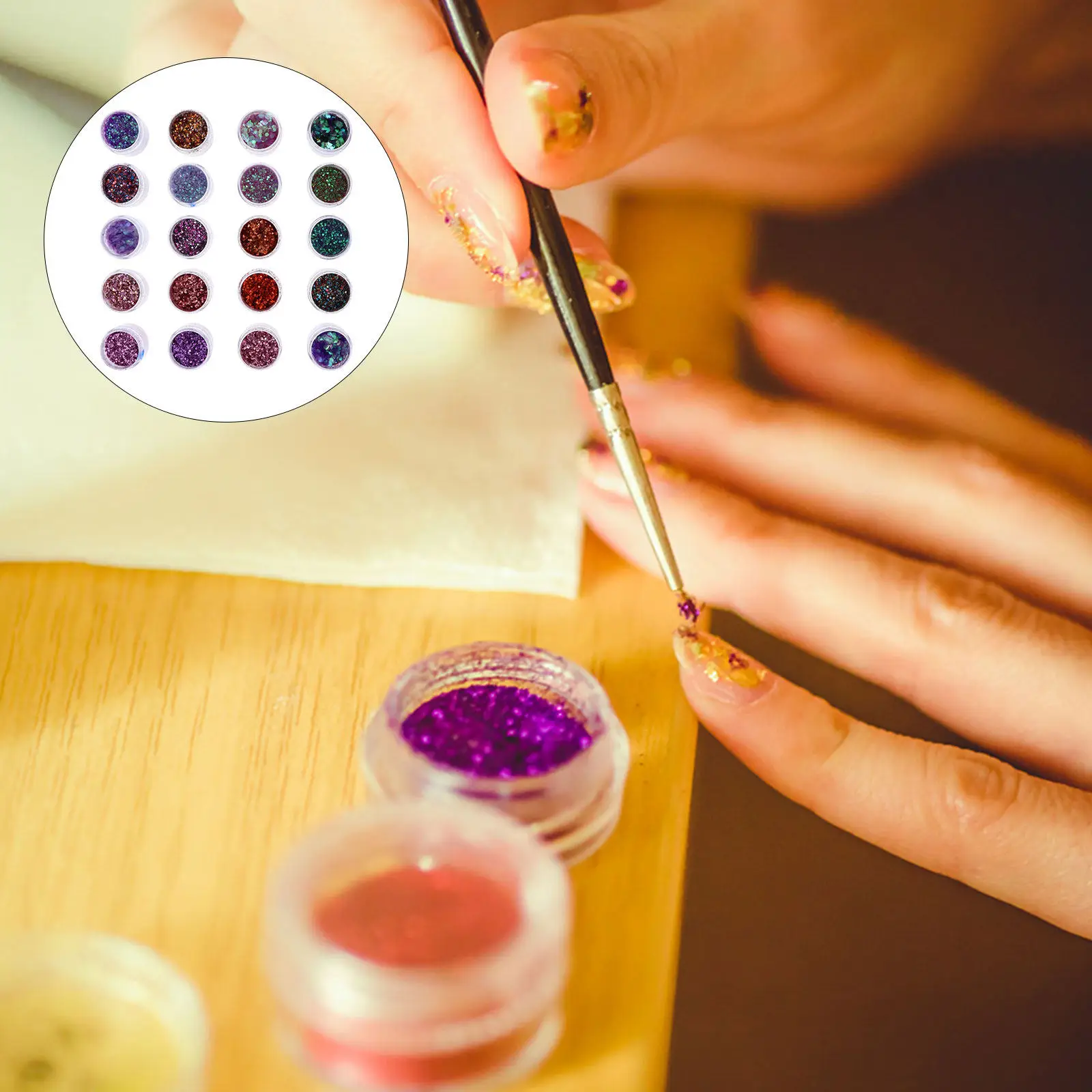 20Pcs Nail Sequins Glitter Powder Manicure Shining Decorations Body Face Makeup Craft Nail Art for Christmas Wedding