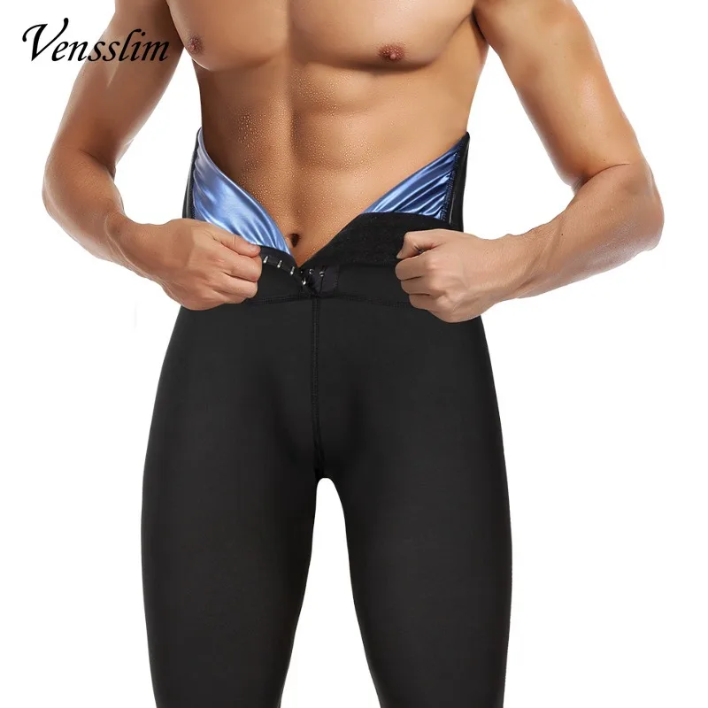 Vensslim Sweat Waist Trainer Leggings Slimming Weight Loss Men Body Shaper Thermo Sauna Pants Workout Gym Compression Shorts