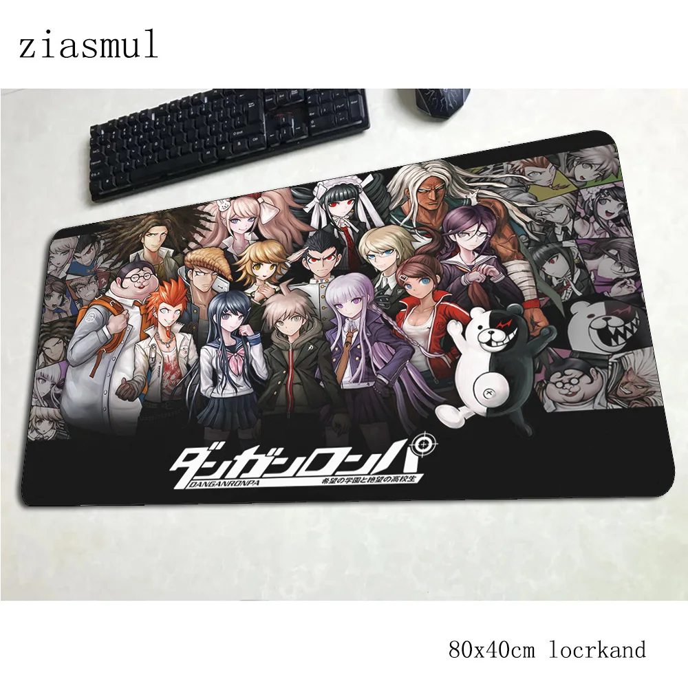 Danganronpa mousepad 80x40cm padrão de massa tapete de mouse de computador gamepad pc jogo em casa mousemat almofada de mesa escritório padmouse