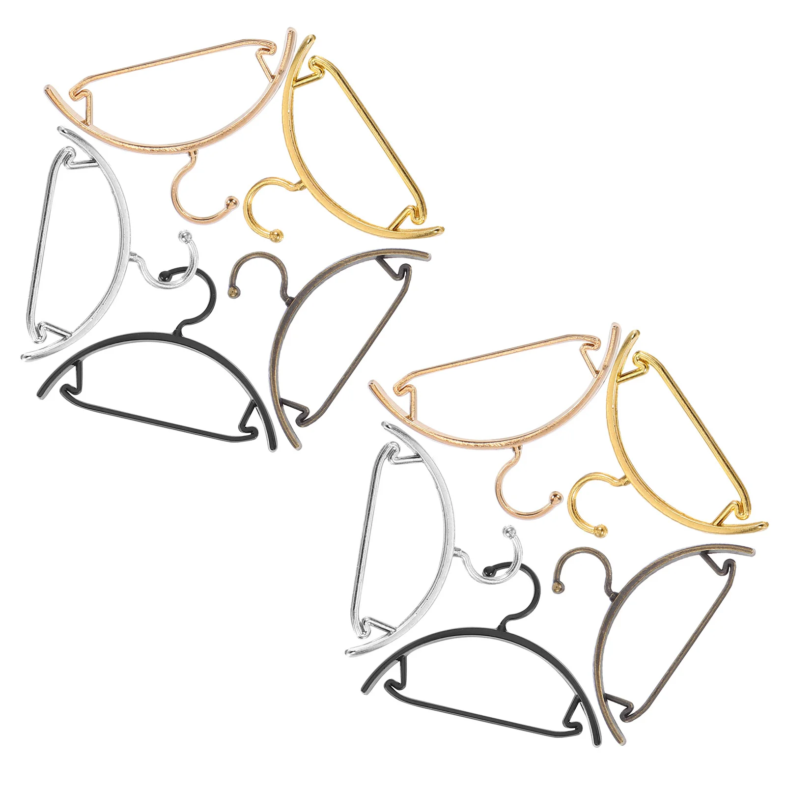 

10 шт. мини-вешалки для одежды, металлическая маленькая поддержка одежды для хранения в шкафу для кукольного домика-компактная имитация подвесной подставки, декоративная