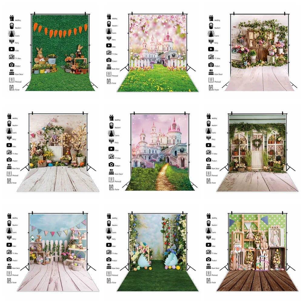 Fairy Tale Castle Photo Background Jungle Forest Princess Prince Birthday Portrait Backdrop Studio Spring Easter Photography
