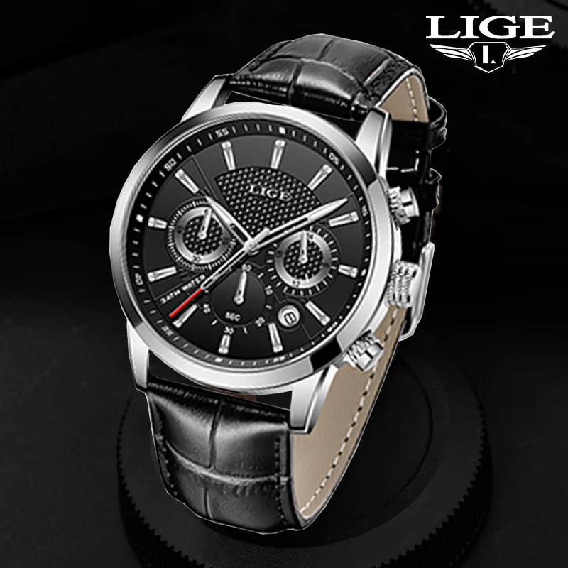 

LIGE Retro Fashion Quartz Watches for Men Luxury Outdoor Military Calendar Man Watch Casual Sport Luminous Waterproof Wristwatch