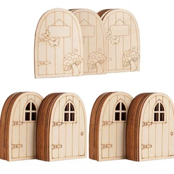 10pcs Wooden Fariy Door Mini Door DIY Painting Ornaments For Home Garden Landscape Decorations Kids Birthday Gifts Supplies