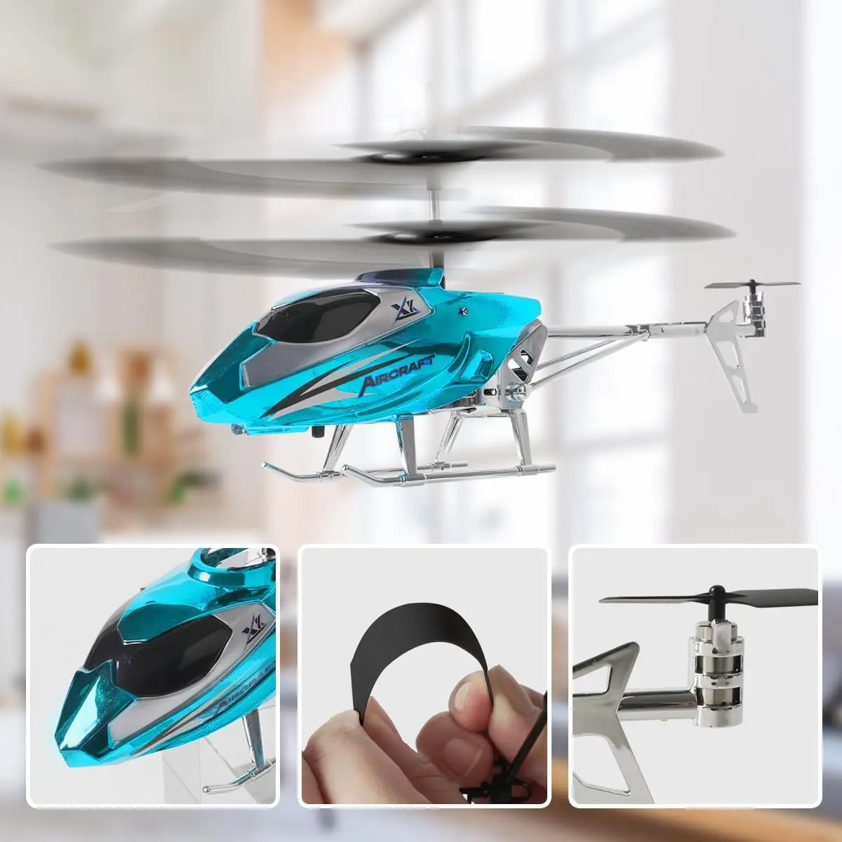 XK913 3,5-Kanal-RC-Hubschrauber, sturzsicheres ferngesteuertes Flugzeug mit Licht, fliegendes Spielzeug für Kinder, Jungen, Geschenke