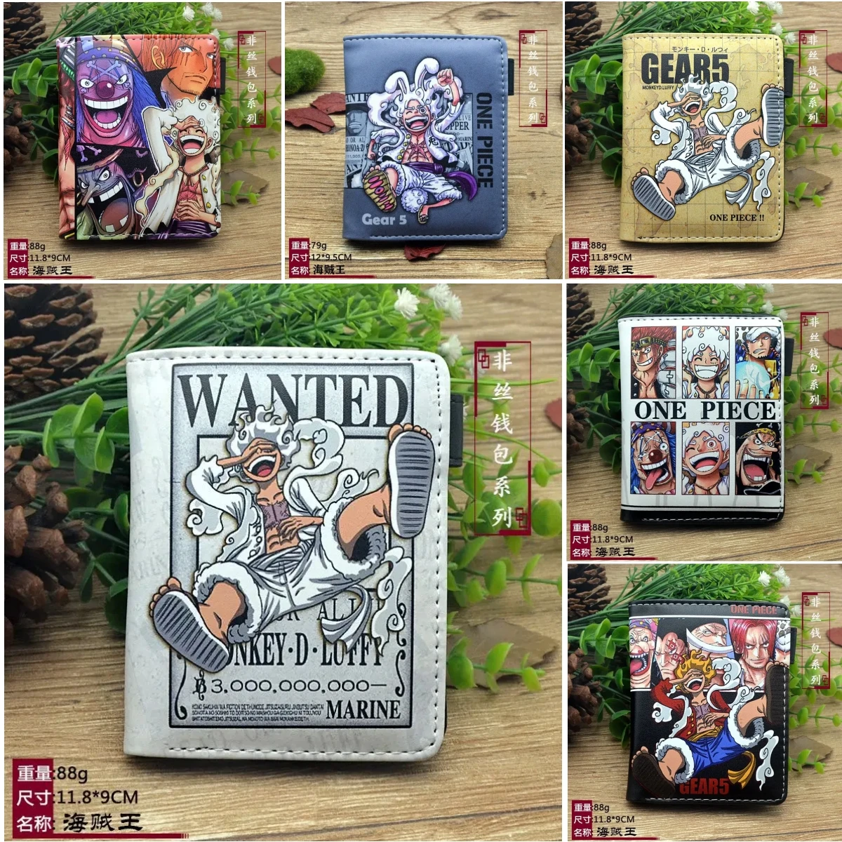 

New One Piece Fashion Anime Figures Wallet Dragon Ball Tokyo Ghoul Cartoon Wallets Coin Purses Handbag Casual Card Birthday Gift