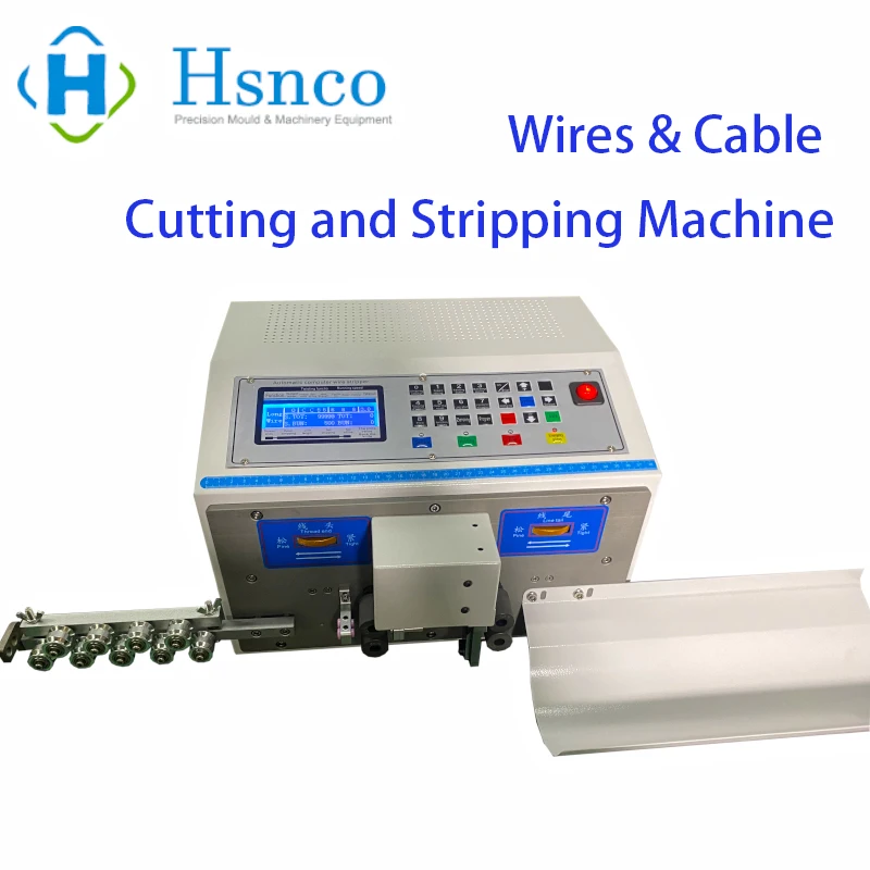 HS-BY01-2 Automatic Wires & Cable Cutting and Stripping Machine 2 Lines 4 Wheels Drive Wire Range 0.25 mm²-2.5 mm²