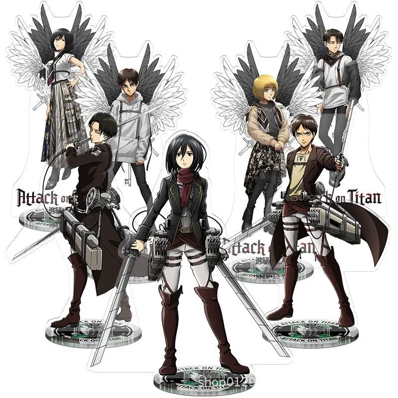 Anime Attack on Titan Figure Standing Sign Double Sided Acrylic Stand Model Plate Shingeki no Kyojin Desk Decor Gifts for Friend