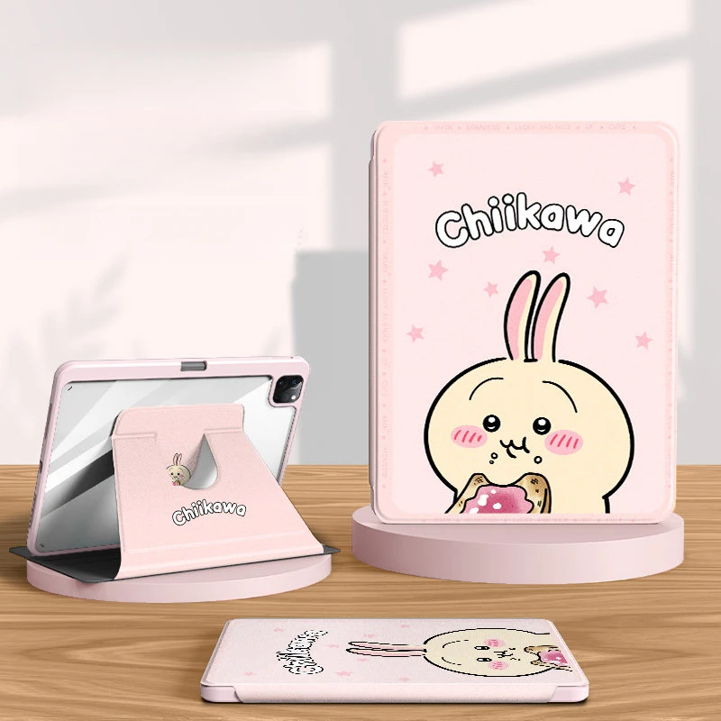 With Pencil Holder Case for iPad Pro 2025 2024 2023 11th Air 7 2025 Mini Anime Cartoon Usagi Chiikawa Hachiware Antidrop Cover view 6