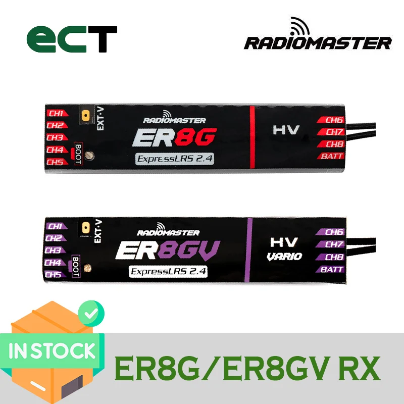 

RadioMaster ER8G & ER8GV 2.4GHz ELRS PWM Receiver ExpressLRS RX