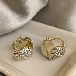 New French Fashion Luxury Exquisite Sweet Love Zircon Imitation Pearl Earrings Women's Gift Banquet Jewelry Earrings 2023