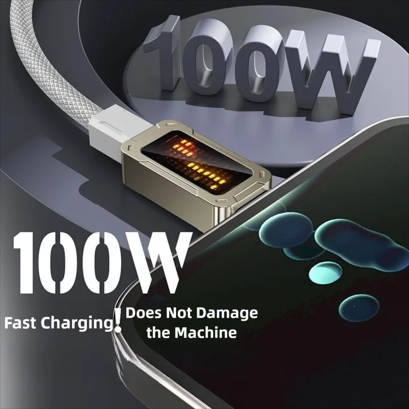 كابل USB إلى النوع C 100 وات خط شحن سريع لهاتف آيفون 17 برو ماكس 16 بلس 15 هواوي سامسونج شاحن فائق USB C سلك بيانات