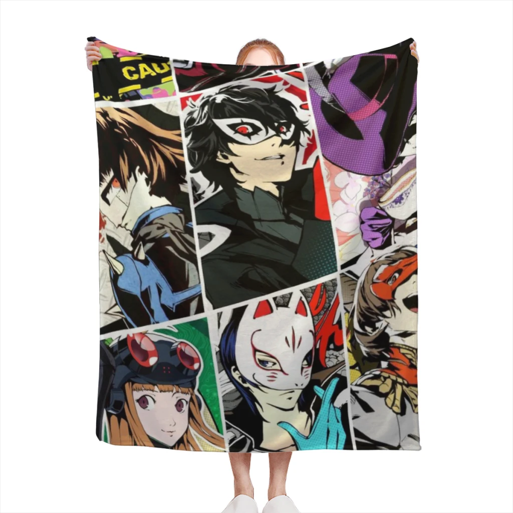 

Persona 5 Blanket Flange Textile Decor Portable Super Soft Throw Blankets for Home Office Plush Thin Quilt